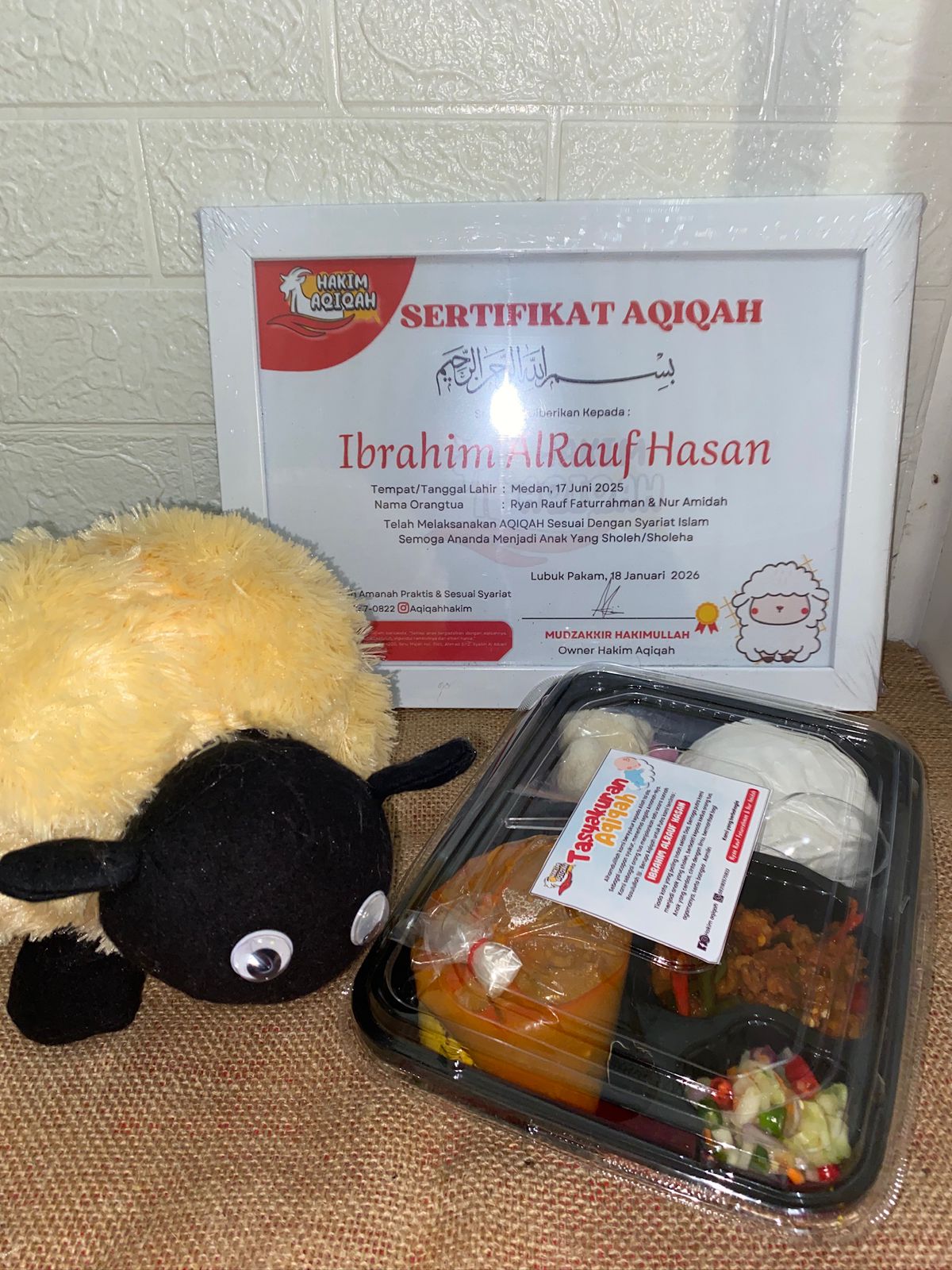 Dokumentasi sertifikat layanan aqiqah