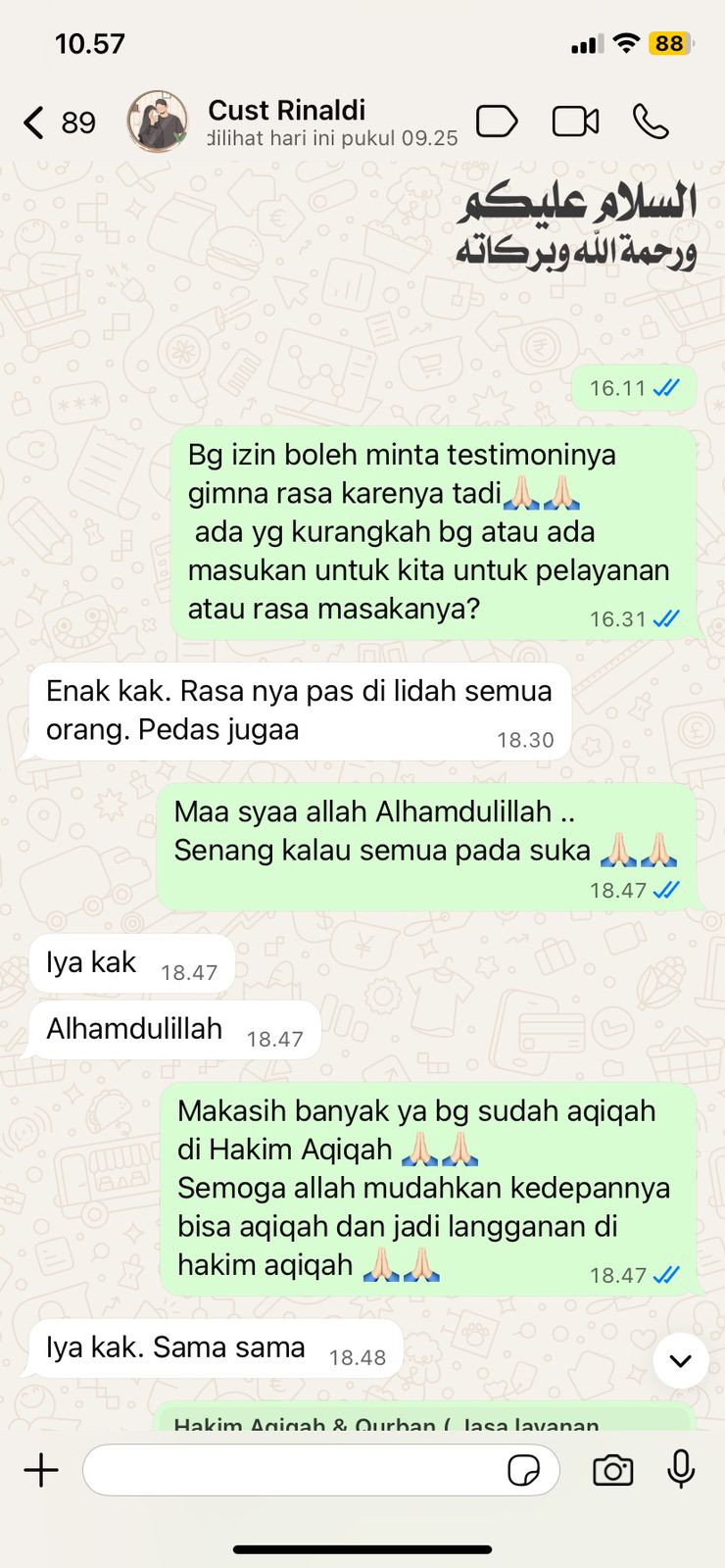 Testimoni pelanggan kami 1